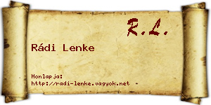 Rádi Lenke névjegykártya